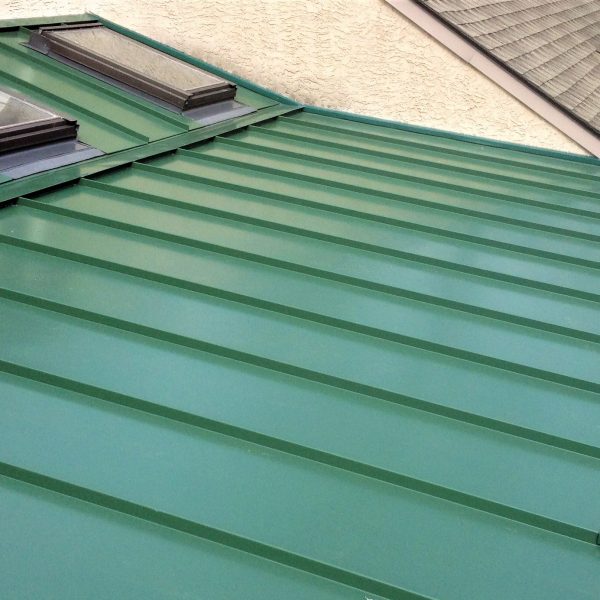 green metal roof