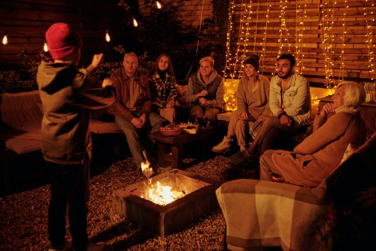 telling stories by the campfire